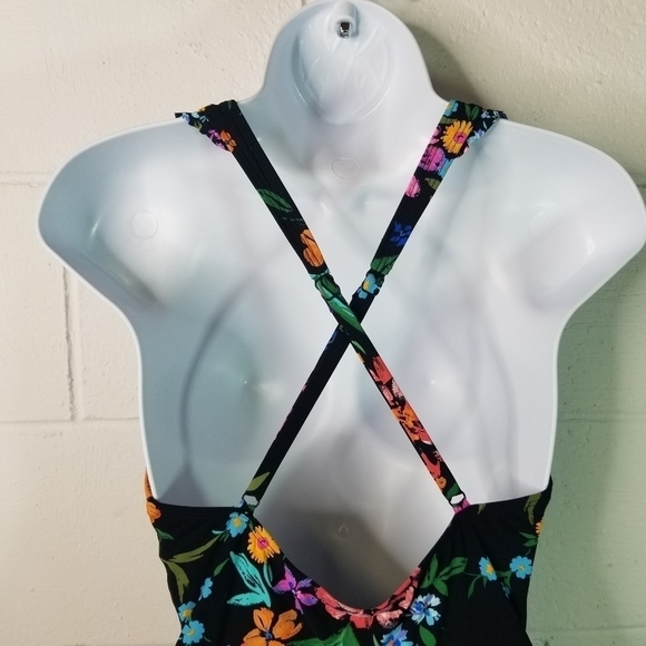 Skinnydippers Miraclesuit baby kiss cinch ruffle dark floral one piece swimsuit - Picture 11 of 11